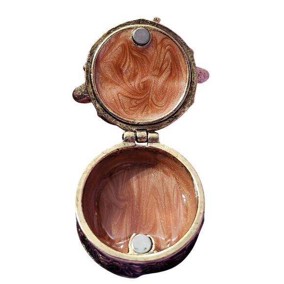 Vtg Monet Enamel Dragonfly Hinged Trinket Box Green - Picture 5 of 6